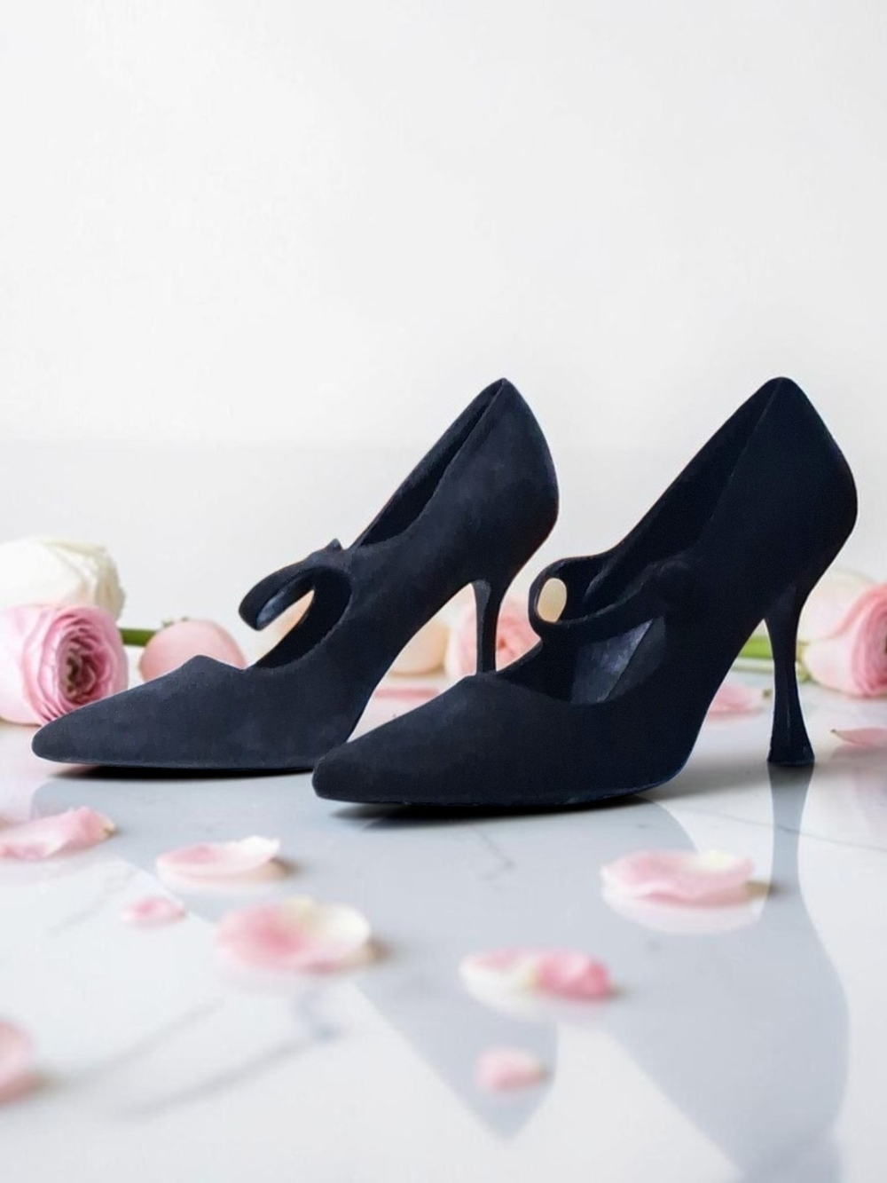 H Halston Mary Jane Pointed - Toe Pumps Black US Size 8